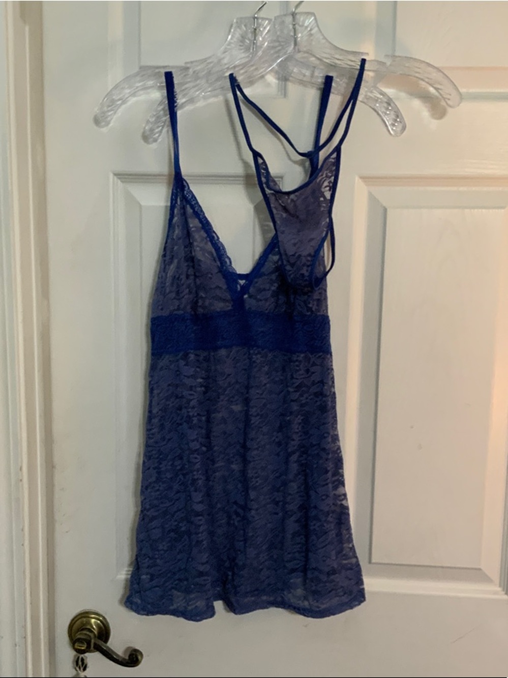 Gilligan & O'Malley Deep Navy Lace Babydoll with Strappy Back Detail